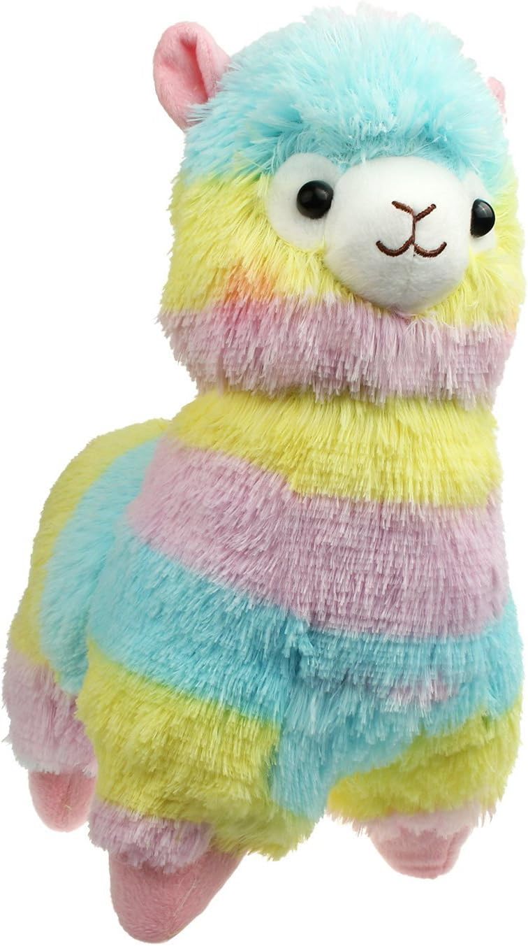 AngelGift Cuddly Llama Plush Toy 7 Rainbow Stuffed Animal