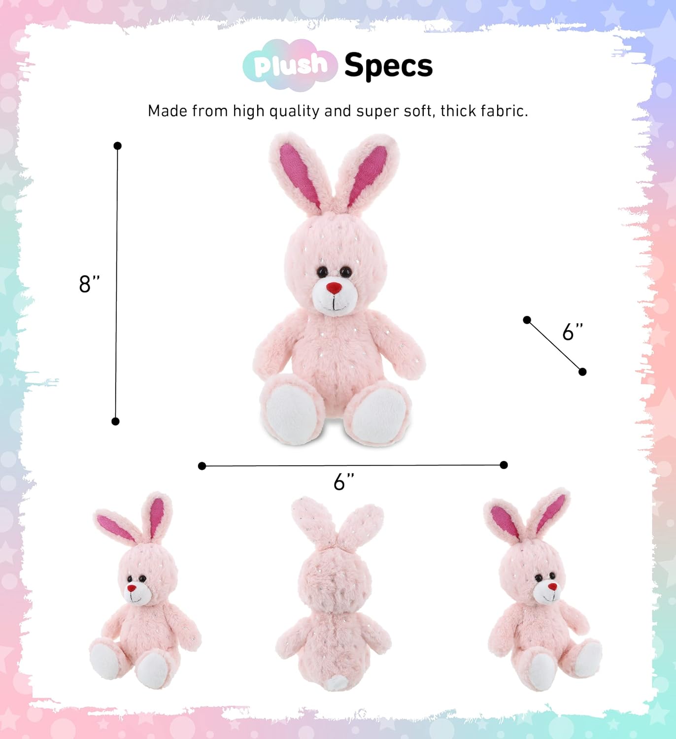 DolliBu Rose Gold Bunny Plush Toy 8 Inches