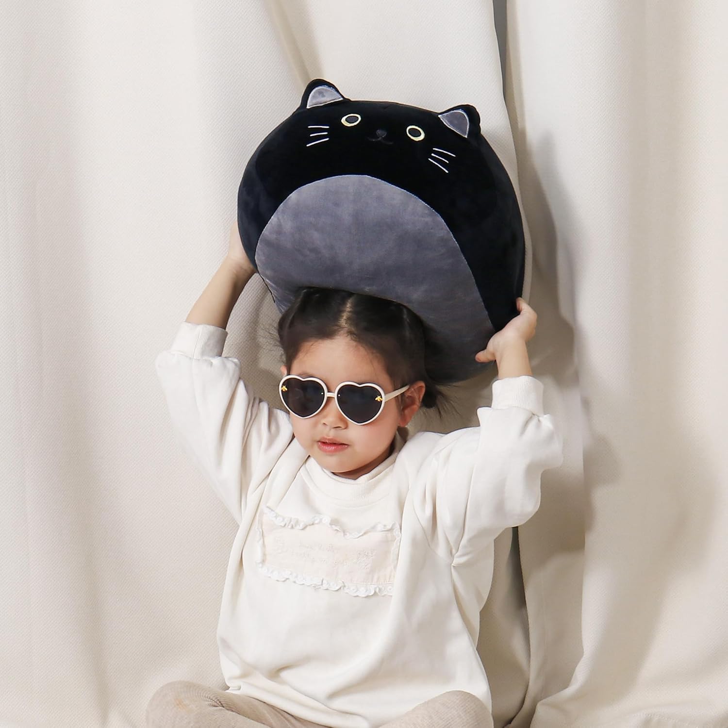 Wepop 20 Inch Black Cat Plush Toy Pillow