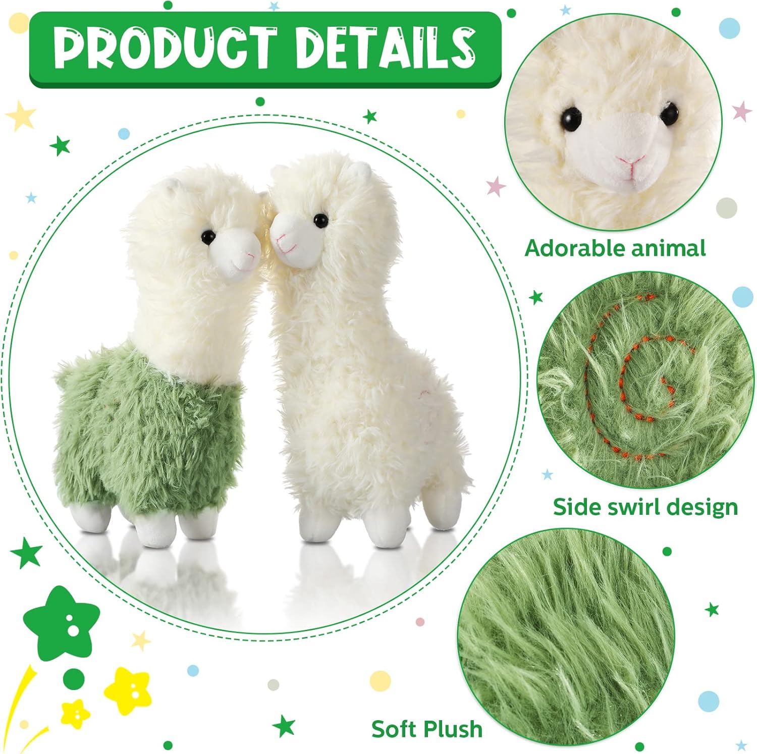 Chalyna 2-Piece Llama Plush Toy with Alpaca Design