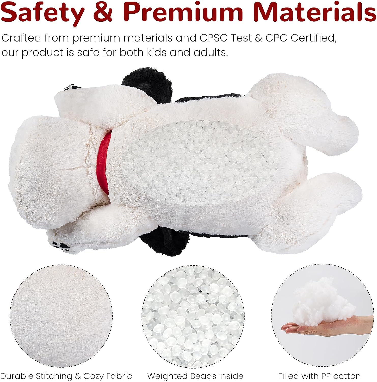 Meowtastic Black White Weighted Plush Stuffed Animal