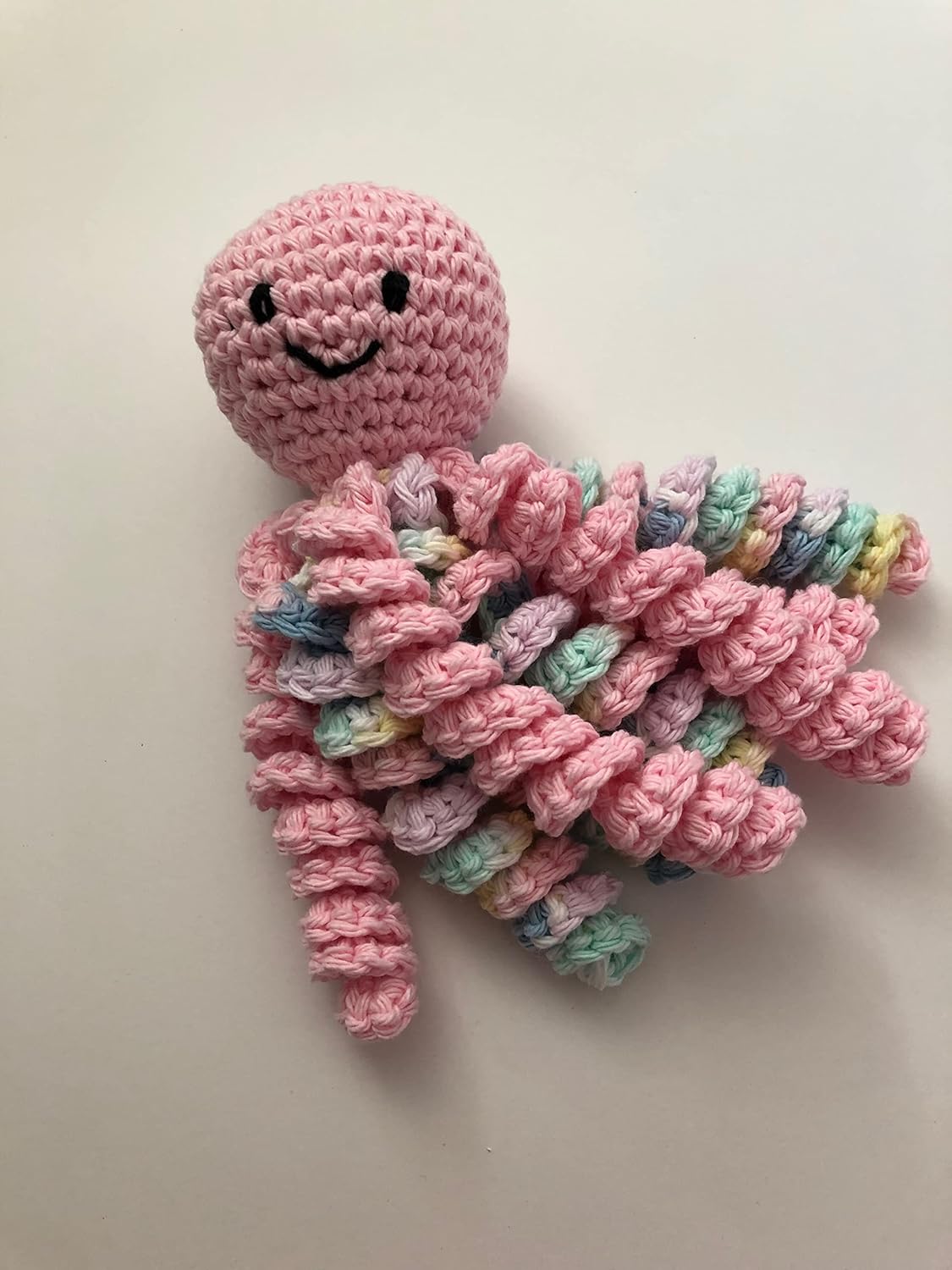 Pink Crochet Octopus Baby Toy for Preemies