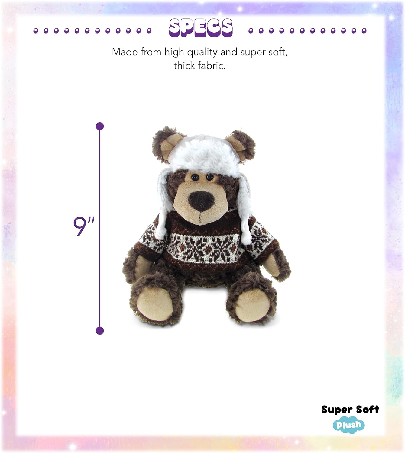 Puzzled DolliBu Plush Grizzly Bear with Hat Sweater