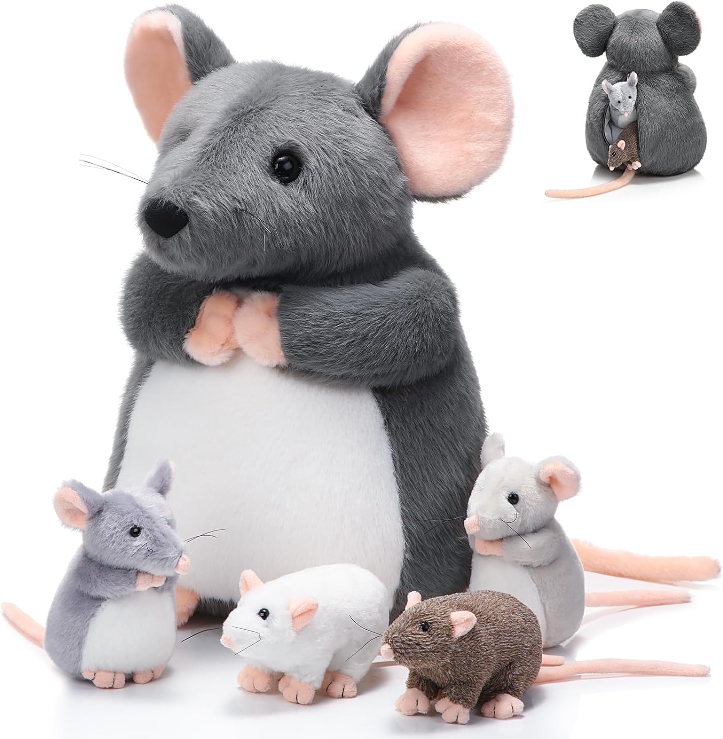 5 Pcs Mouse Plush Stuffed Animals Set