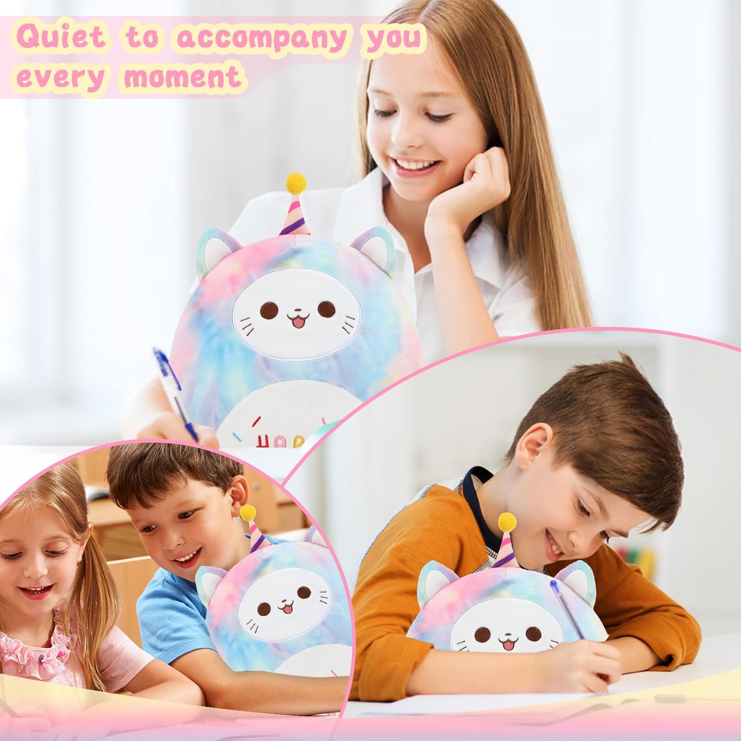 ForYoung 12 Happy Birthday Cat Plush Pillow 1