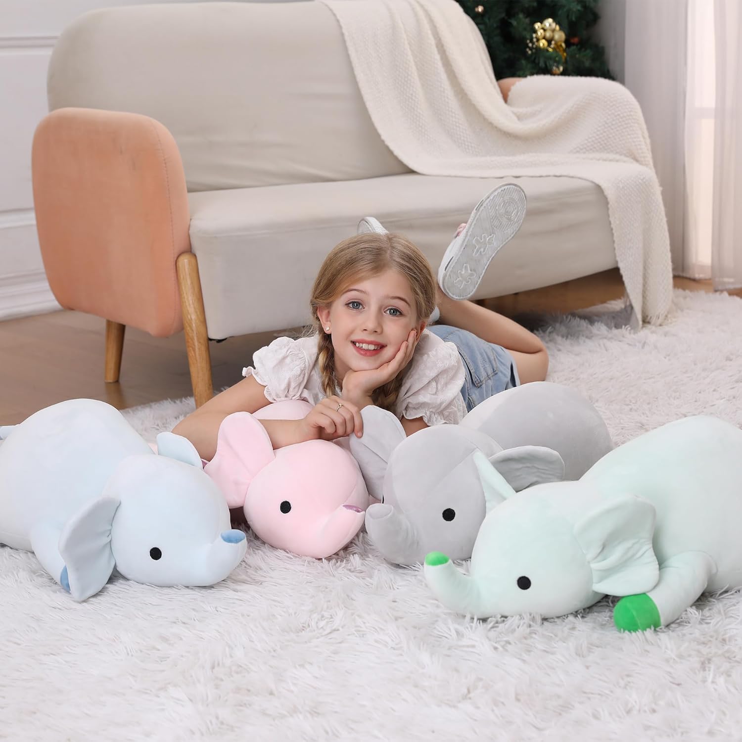 24 Grey Elephant Weighted Plushie for Relaxation