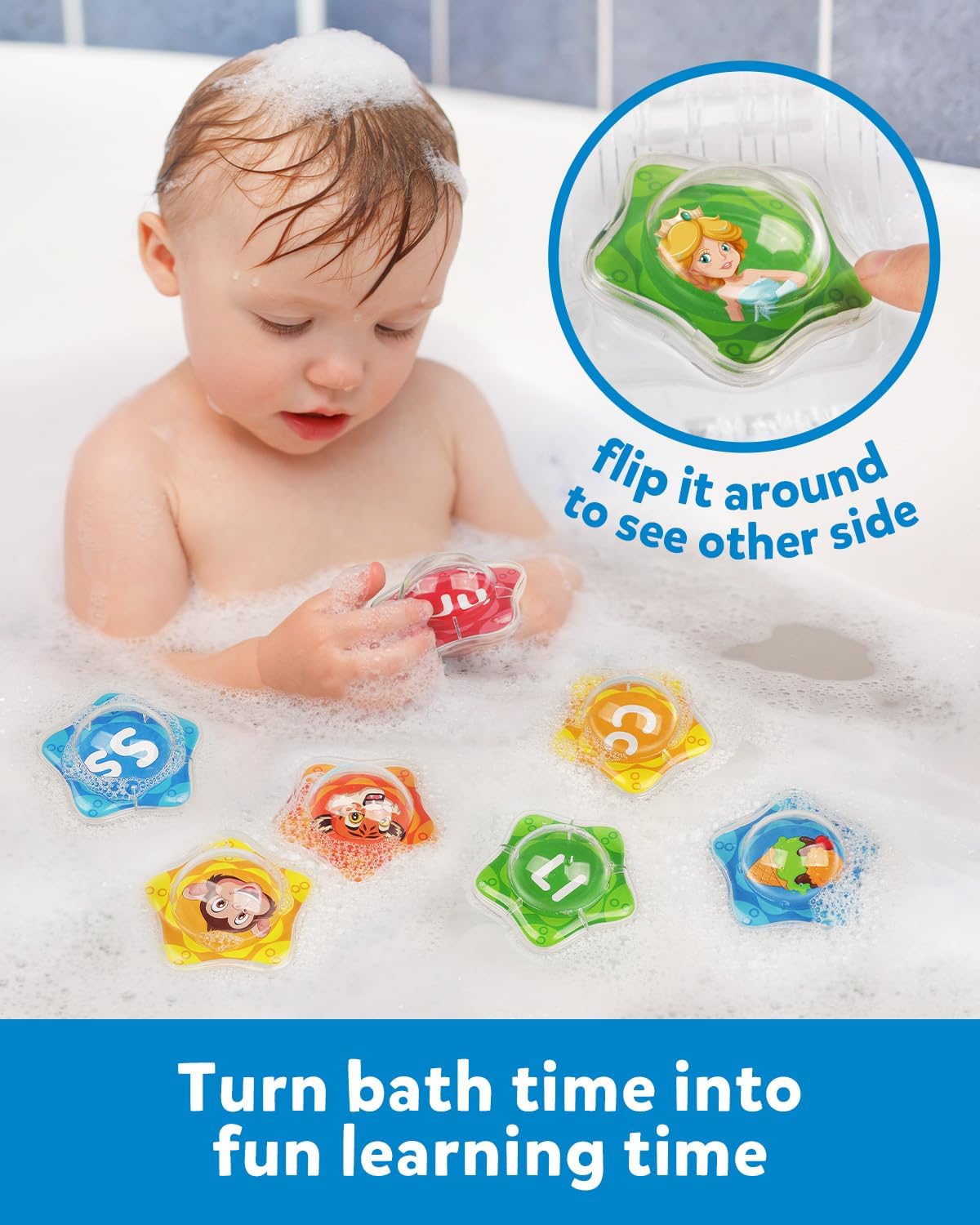 Coogam Floating Starfish Bath Toy Alphabet Set 26pcs