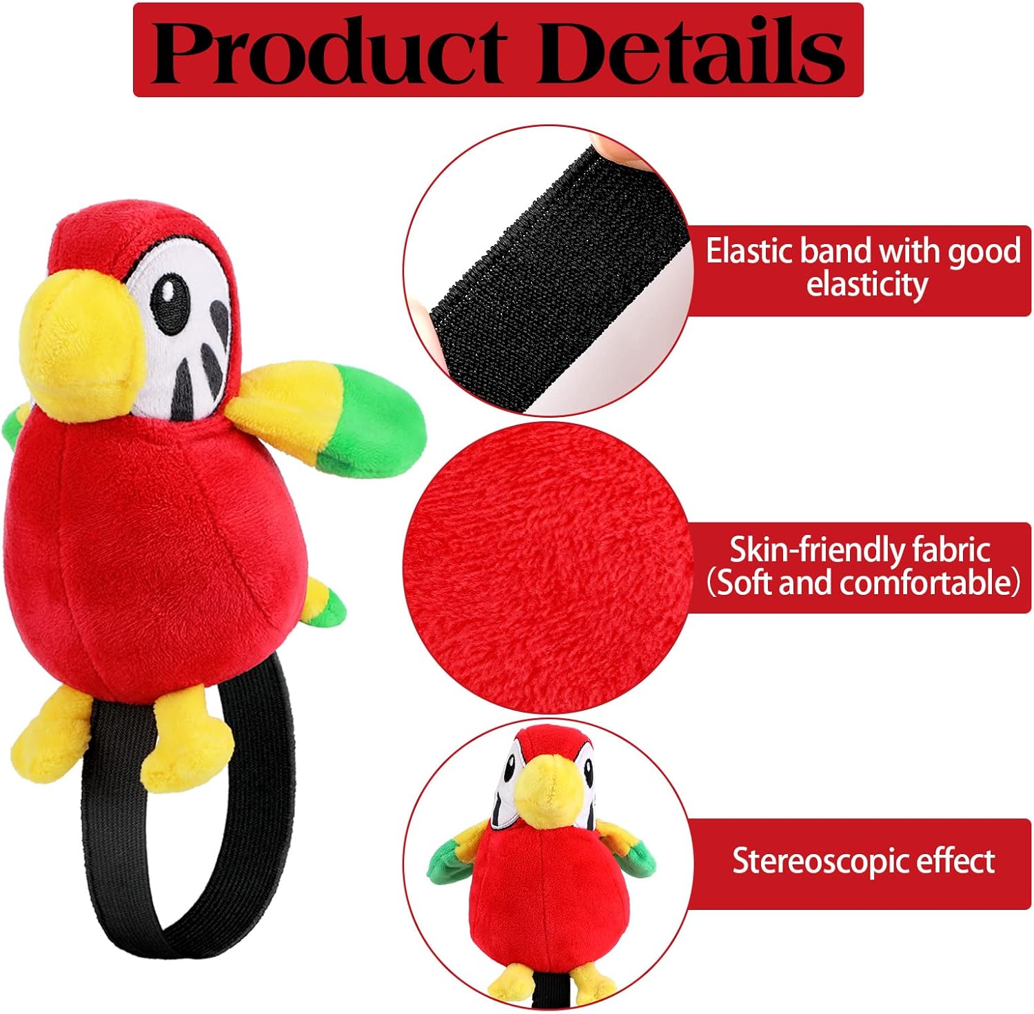 Kathfly 3 Pcs Pirate Parrot Shoulder Prop Costume Toy
