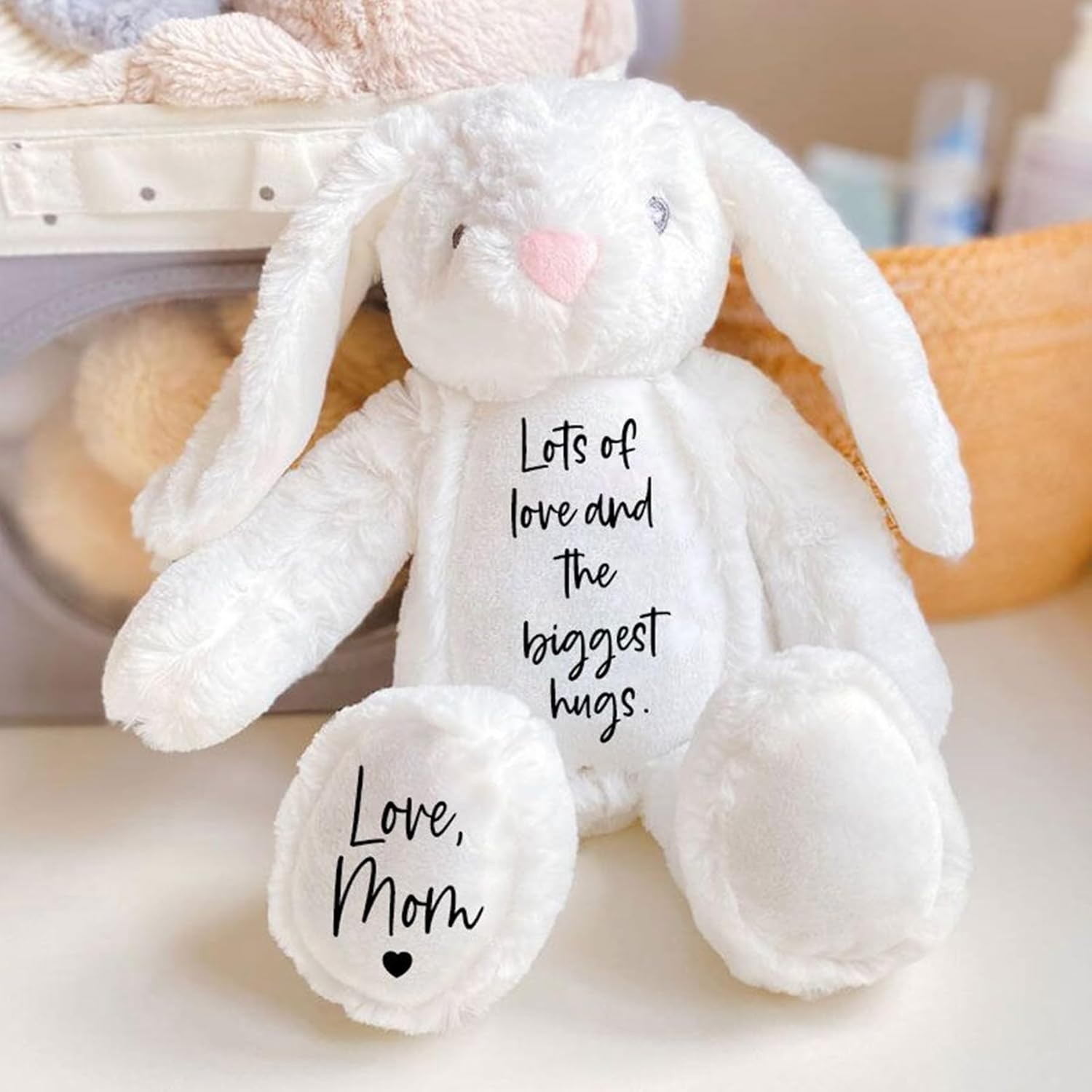 Custom Plush Bunny Keepsake Gift Toy with Name Personalization
