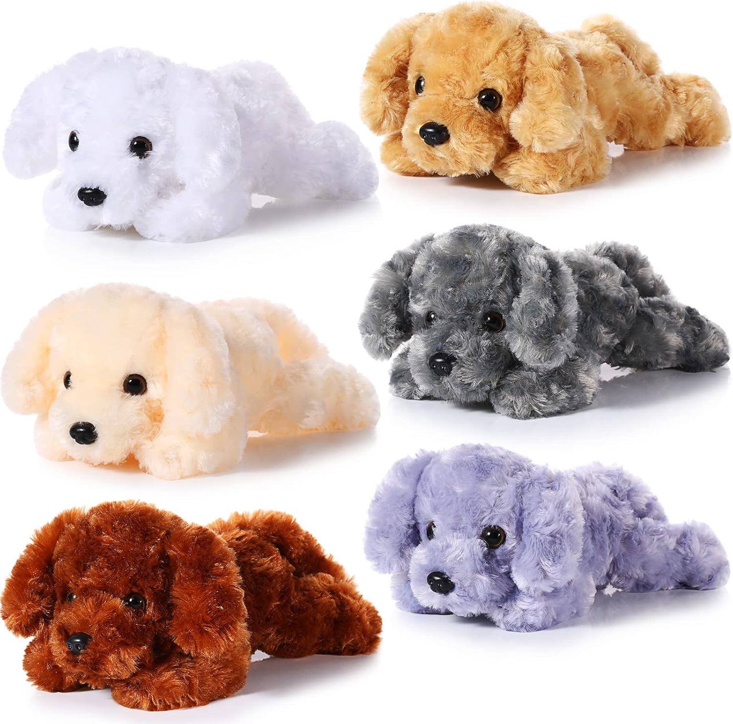 Harrycle 6 Pcs 8 Inch Plush Dog Pillow Toy Set