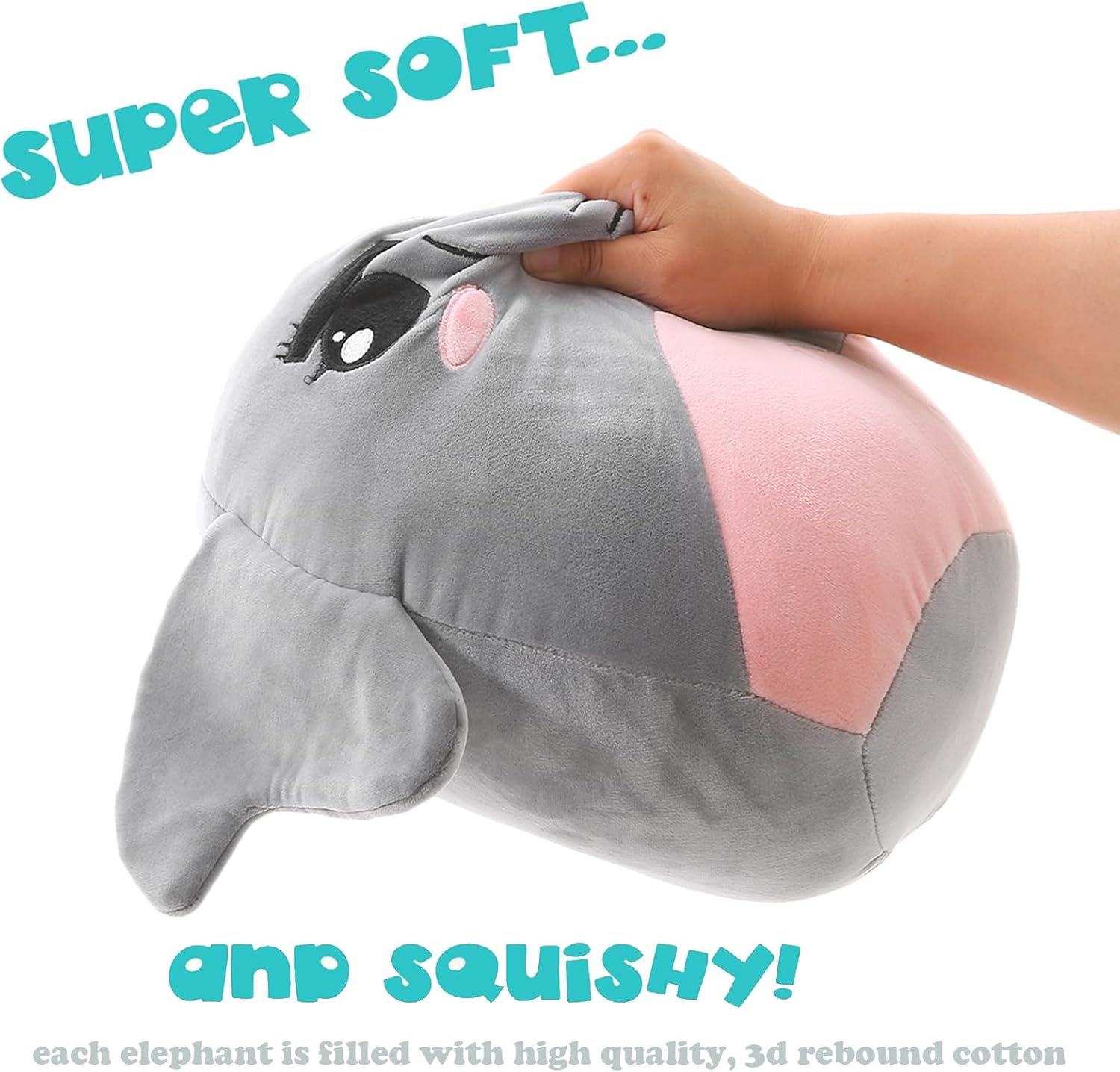 Jemsia 12 Plush Elephant Back Pillow for Kids