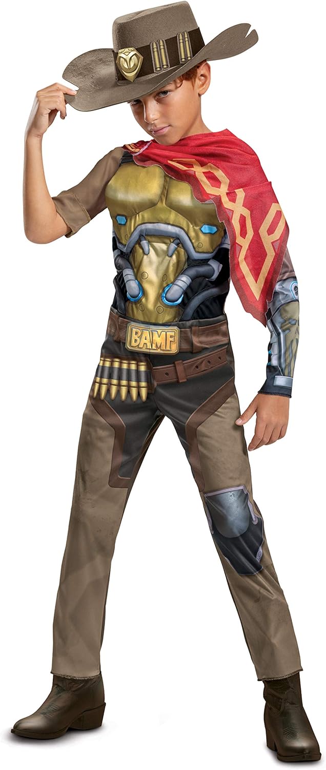 Overwatch McCree Kids Costume - Muscle Padded Jumpsuit 1