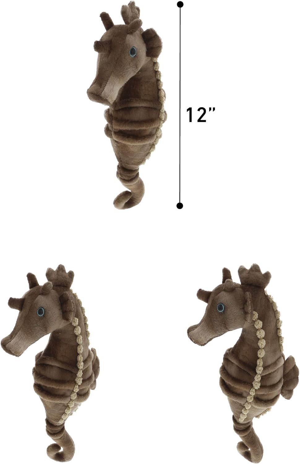 DolliBu Wild Stuffed Animals Soft Plush Collection - 12 Inch Brown Seahorse