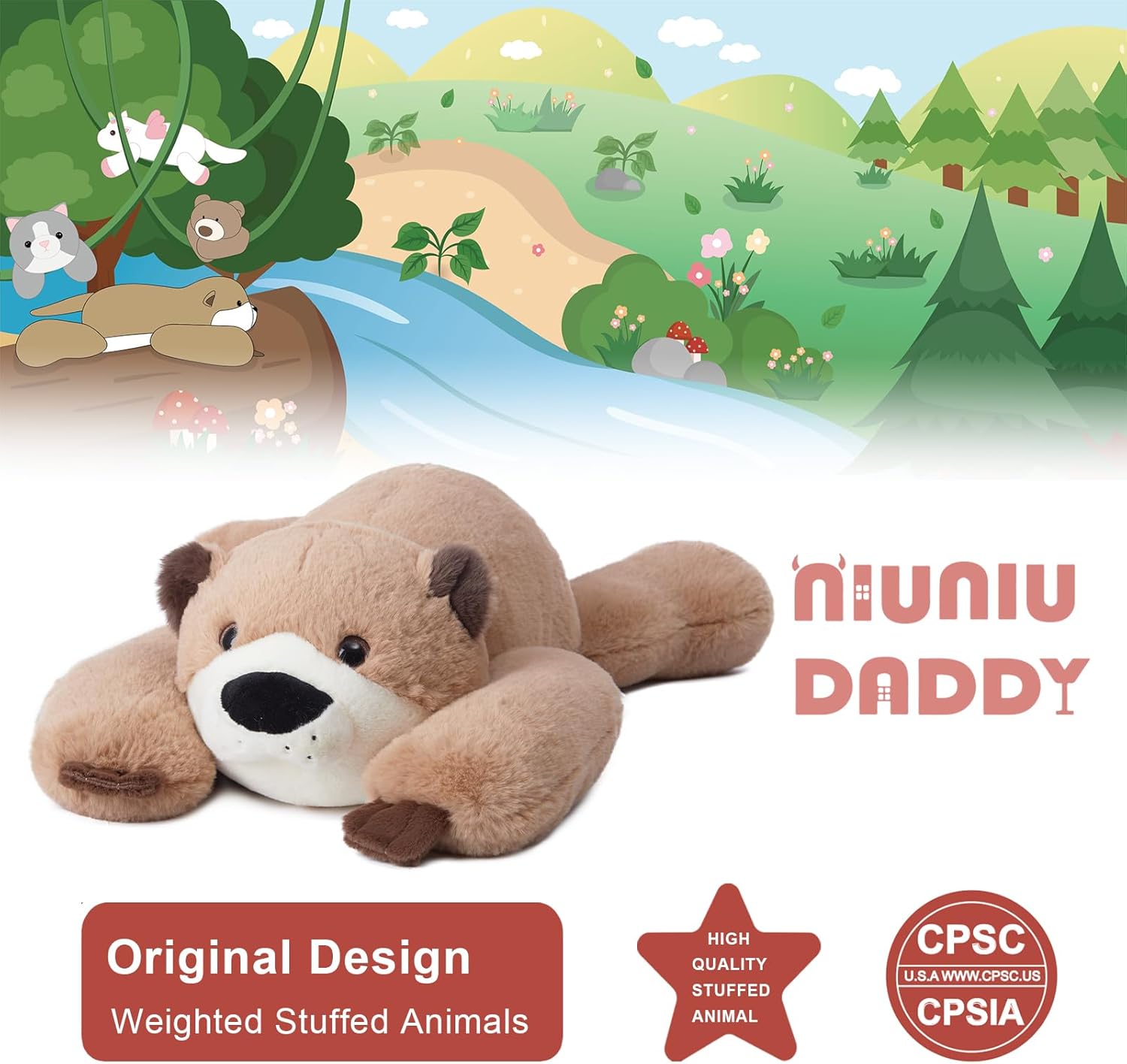 Niuniu Daddy 20 Inch Weighted Otter Plush Toy