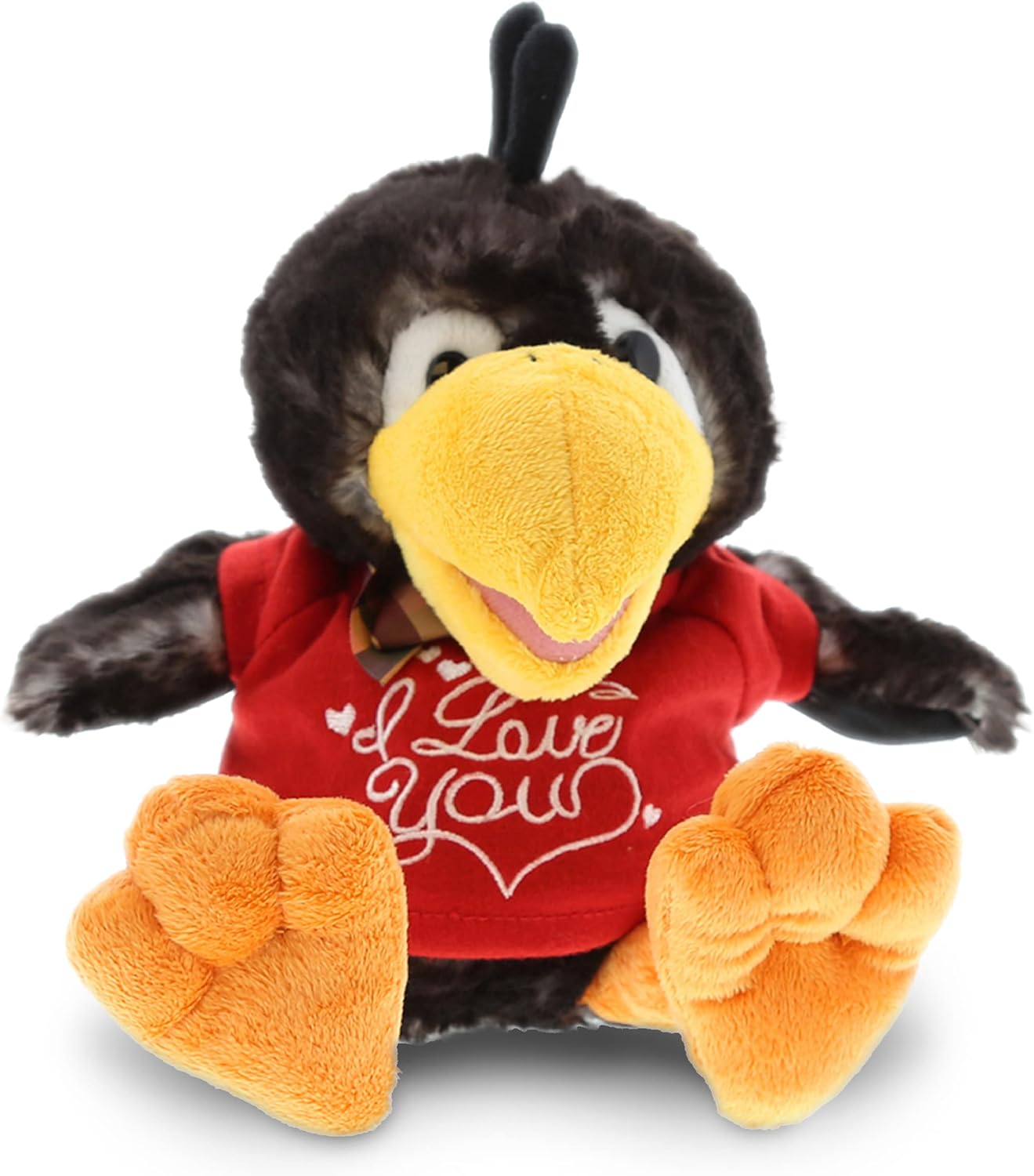 DolliBu I Love You Valentine Sitting Crow Plush Toy