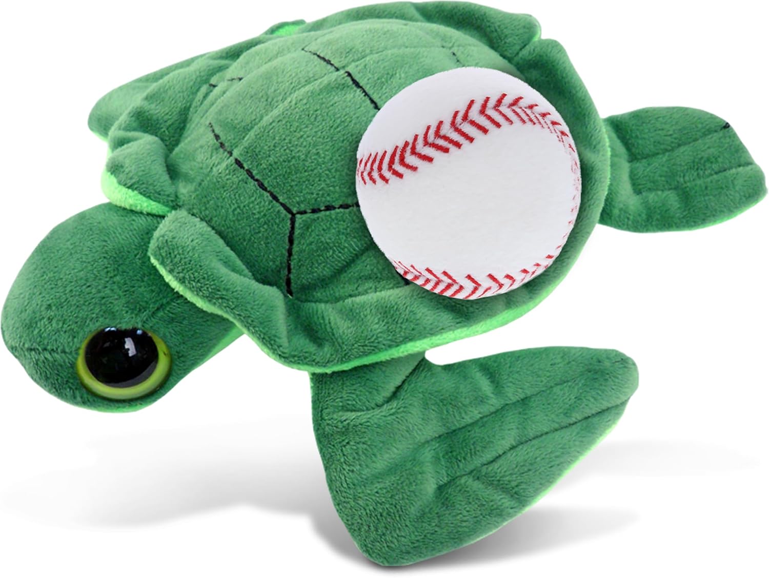 DolliBu Big-Eye Sea Turtle Plush with Baseball