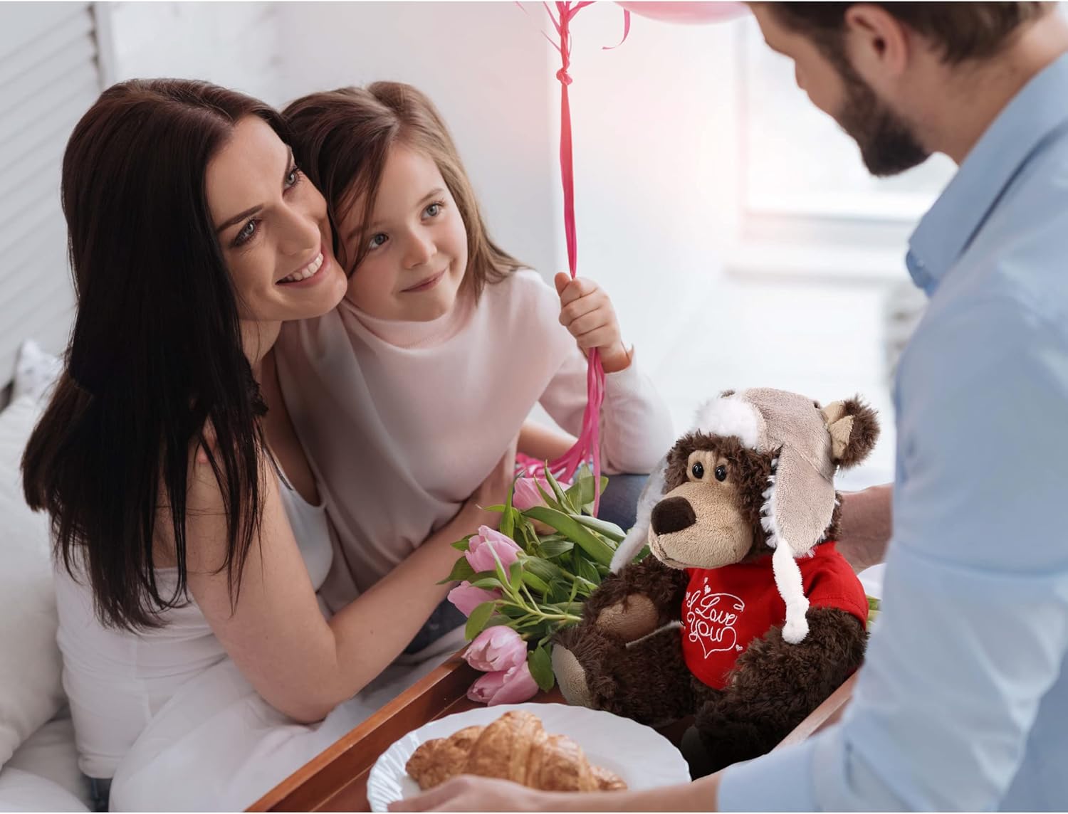 DolliBu I Love You Grizzly Bear Plush with Clothes