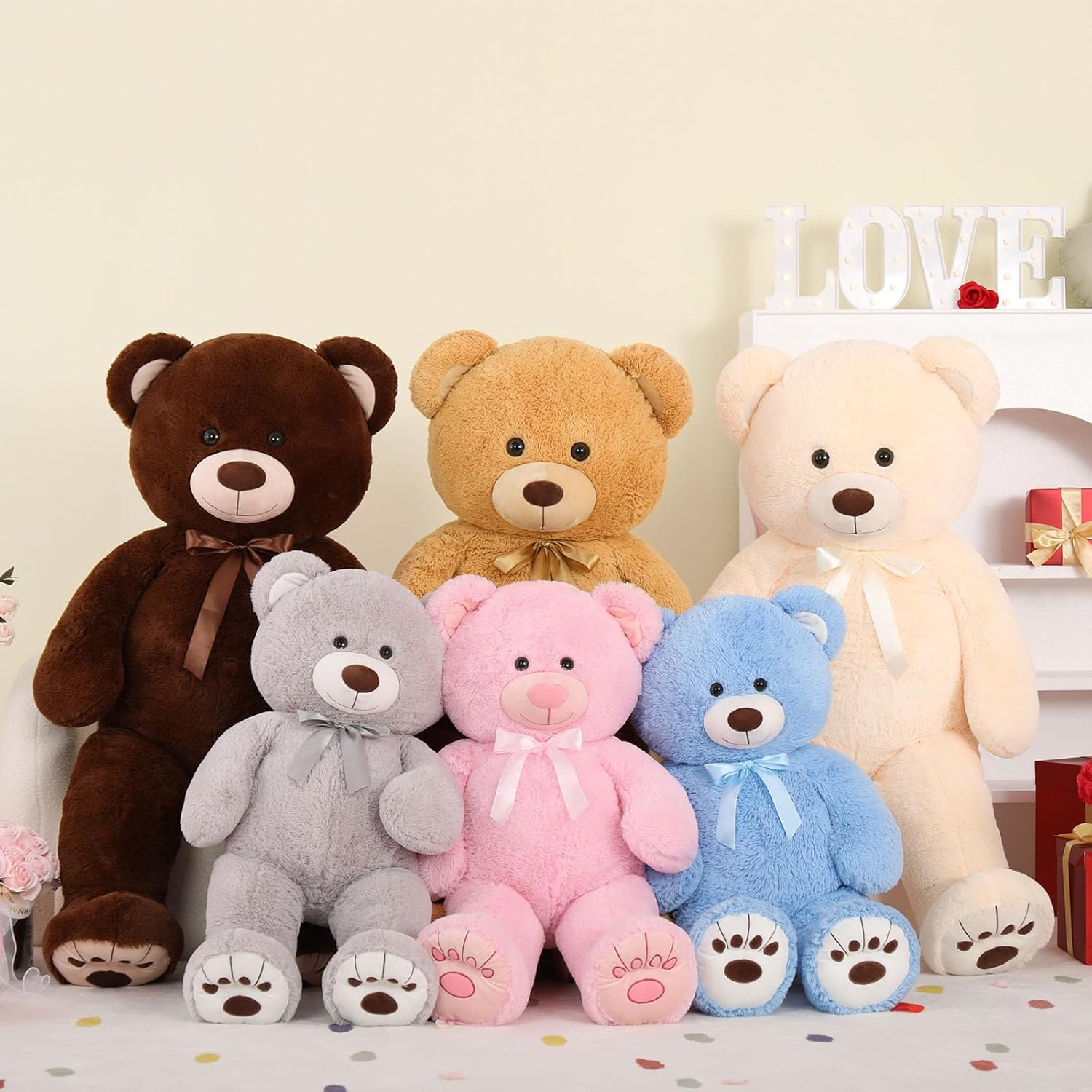 MorisMos 36in Giant Gray Teddy Bear Plush