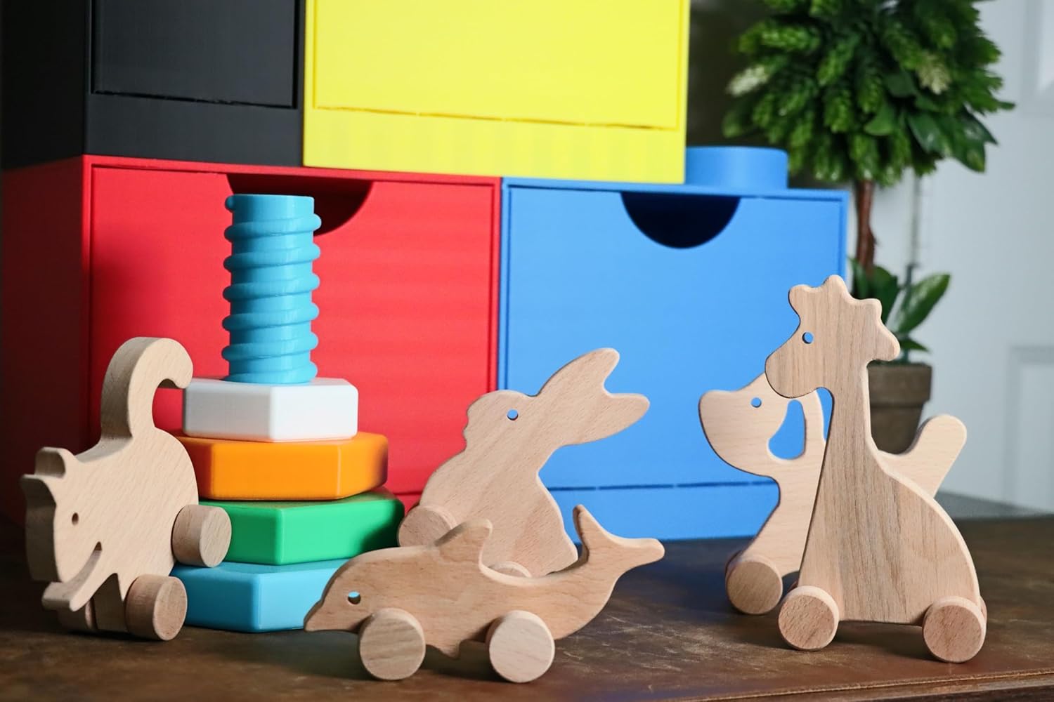 Handmade Wooden Rabbit Push Toy Personalized Gift