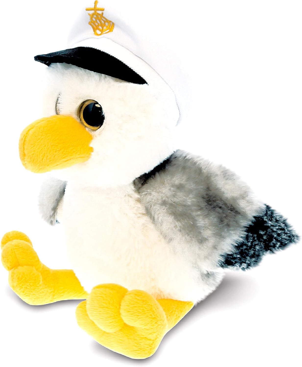 DolliBu Plush Seagull - Soft Gray Sailor Cuddle Toy for Kids Adults