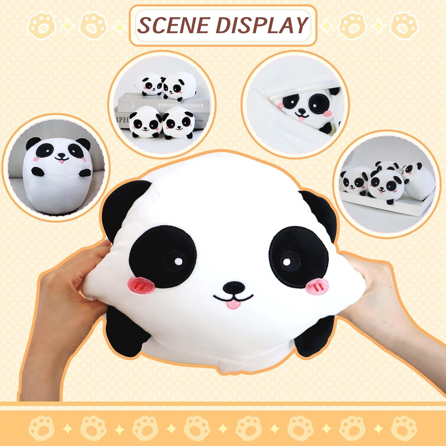 AtoBaby Cute Panda Plush Toy - 16 Inches with 4 Babies