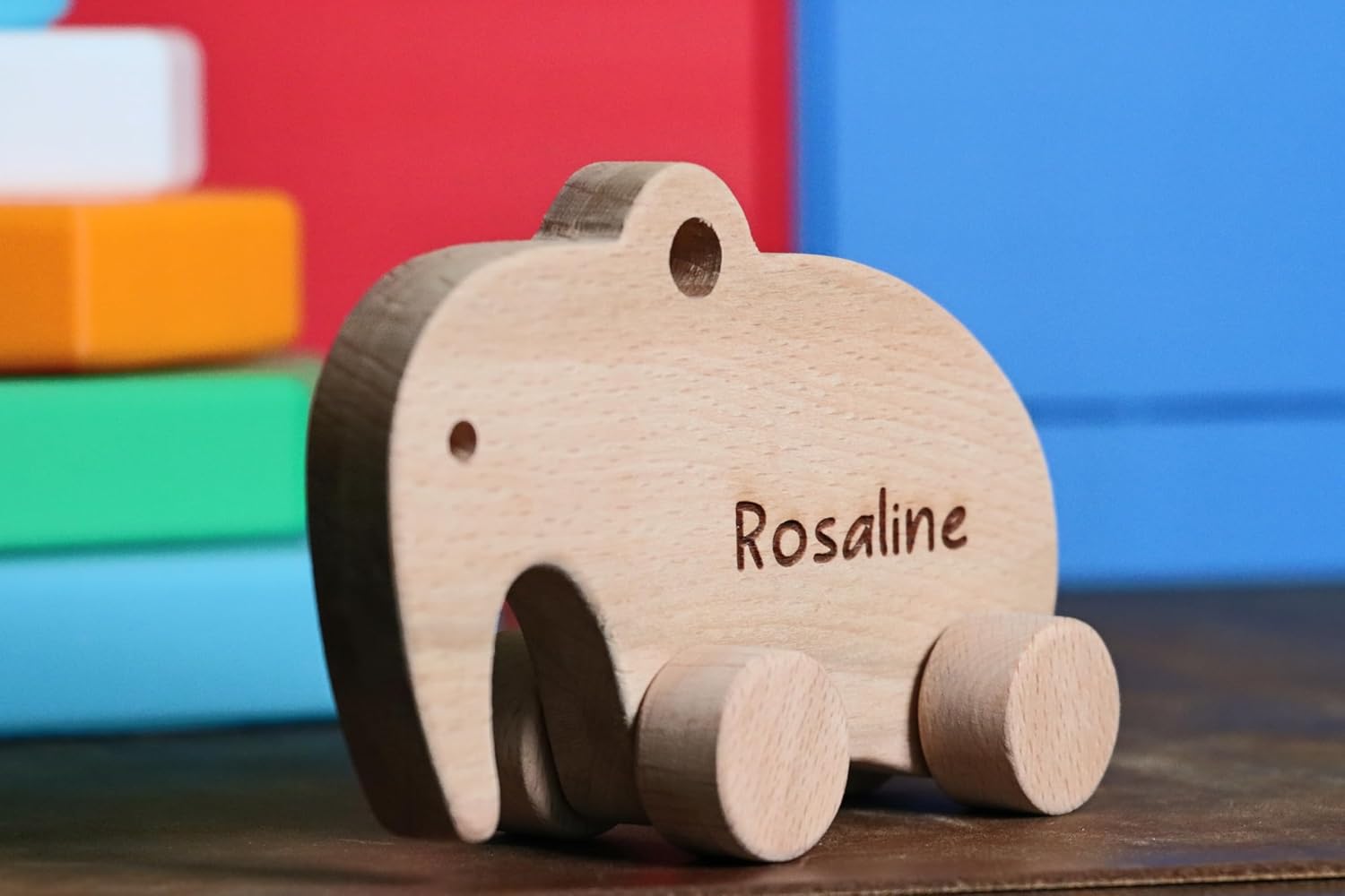 Handmade Wooden Rabbit Push Toy Personalized Gift