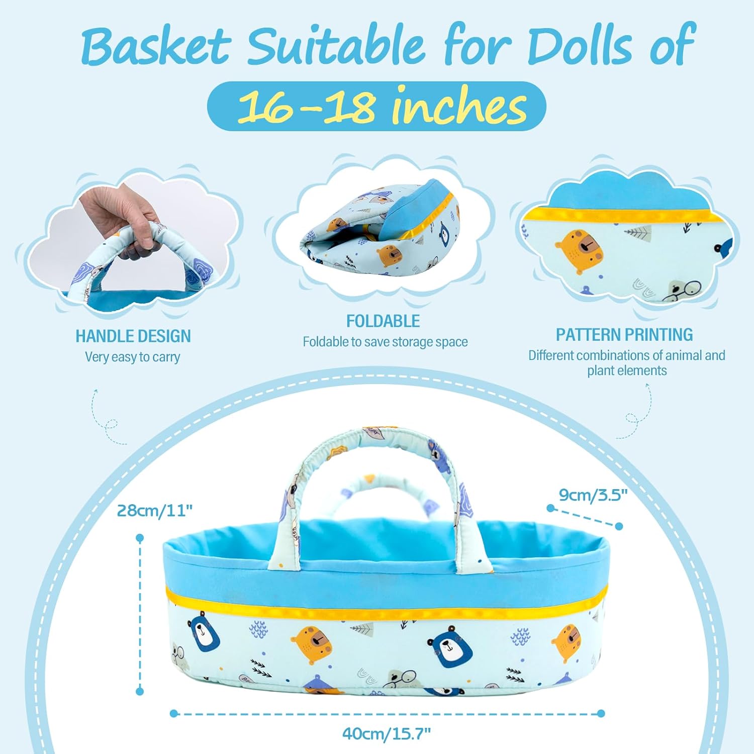 Aori Reborn Baby Boy Doll 18 Inch with 9 Piece Set