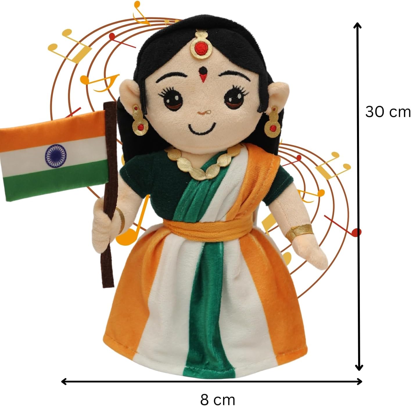 Pandas Box Musical Bharat MATA 30cms Plush Toy
