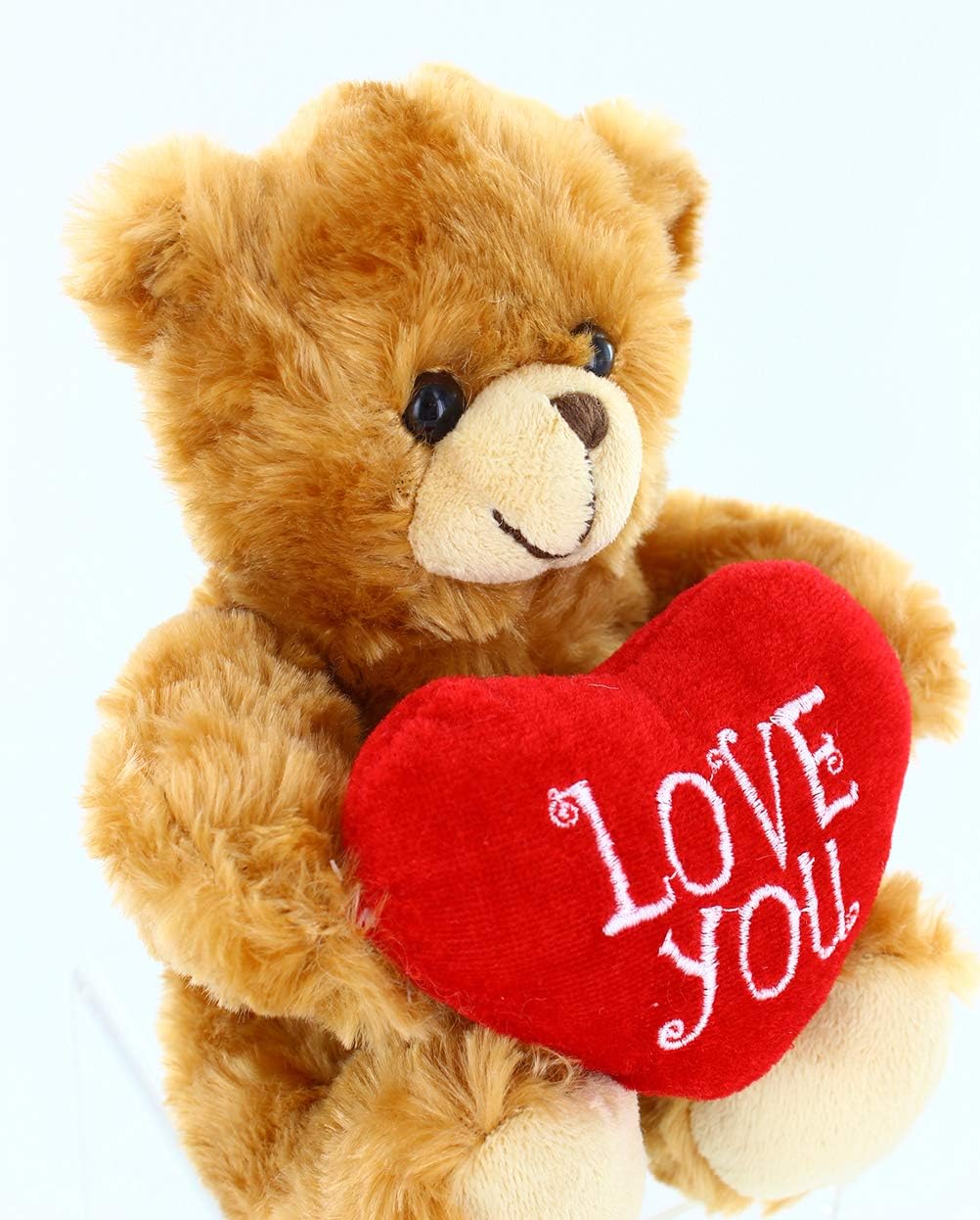 Plushland Stuffed Mocha Heart Bear 9 Inches