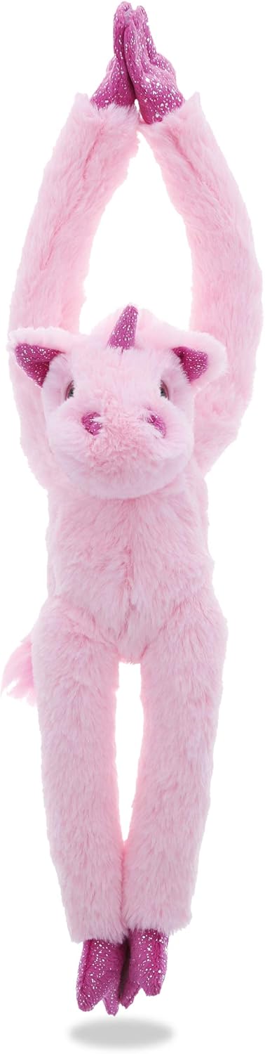 DolliBu Hanging Plush Unicorn with Hook Loop Tape - 21 Inch