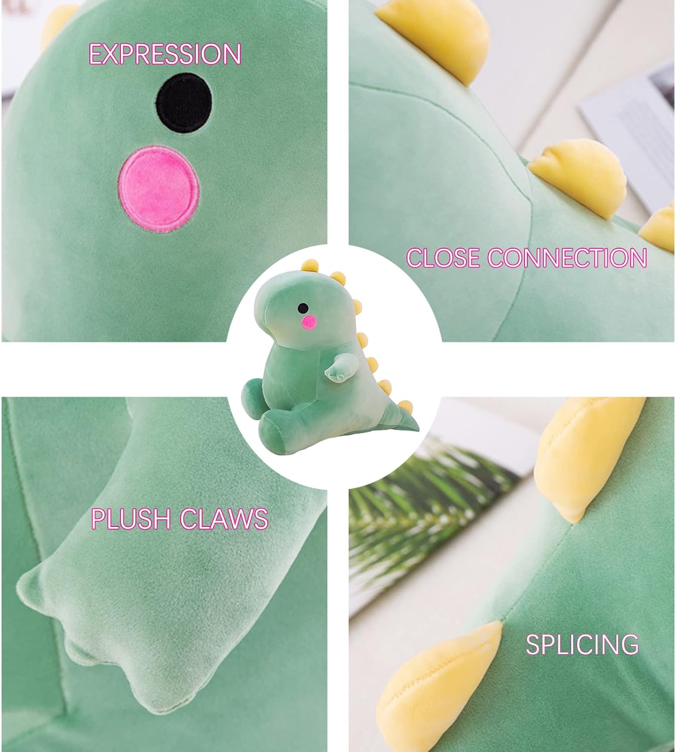 Green Dinosaur Plush Toy 13in Cute Stuffed Animal Doll