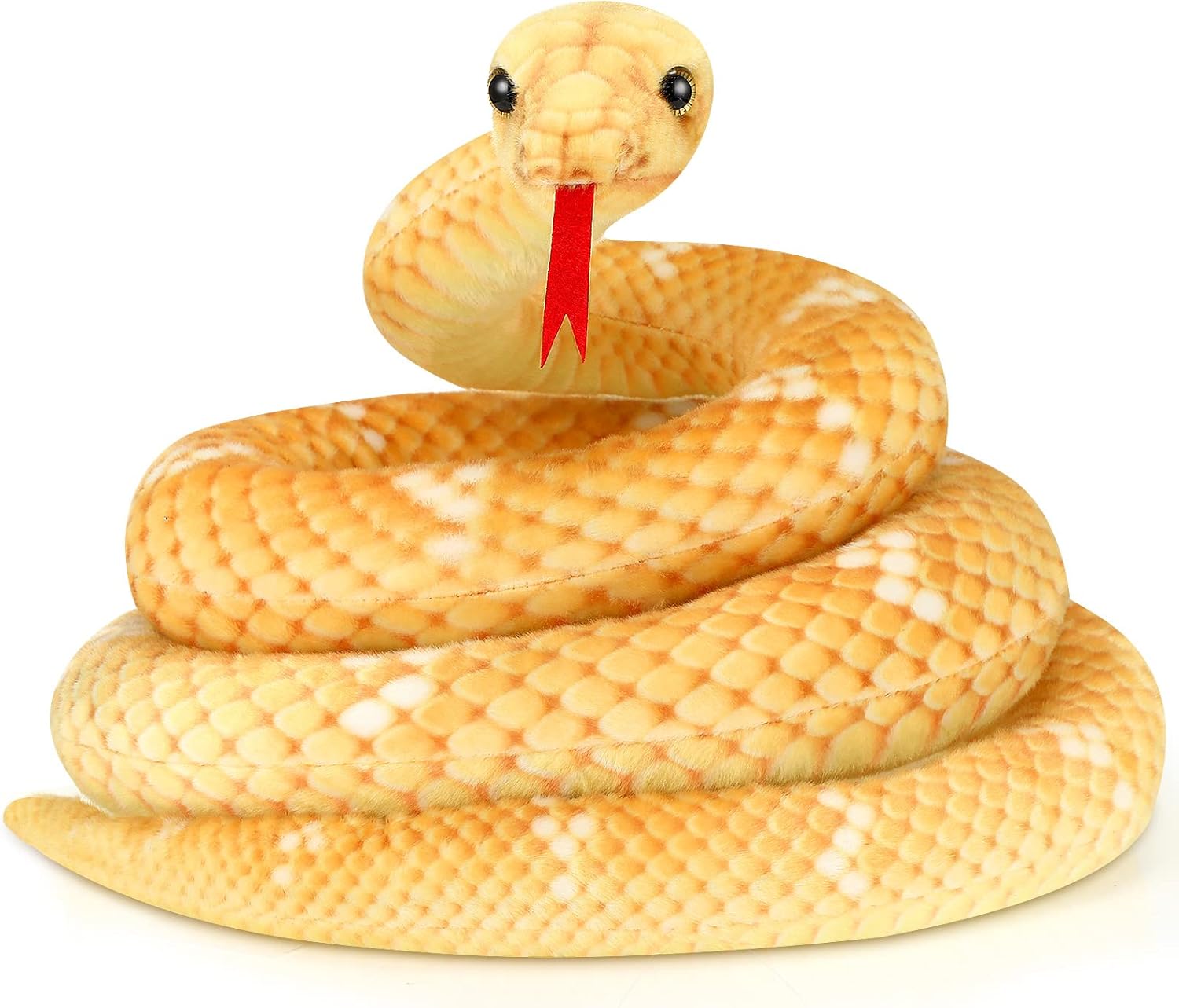 HyDren 80 Inch Yellow Giant Plush Snake Toy