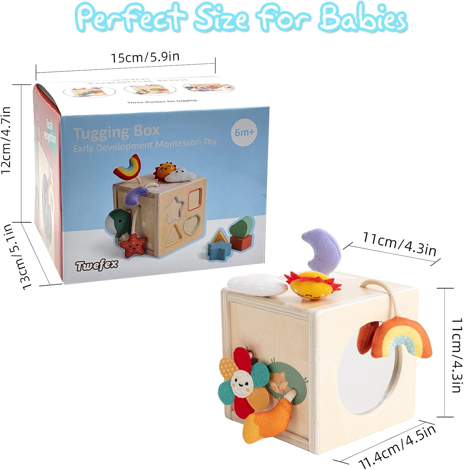 Twefex Wooden Pull String Toy for 6-12 Months