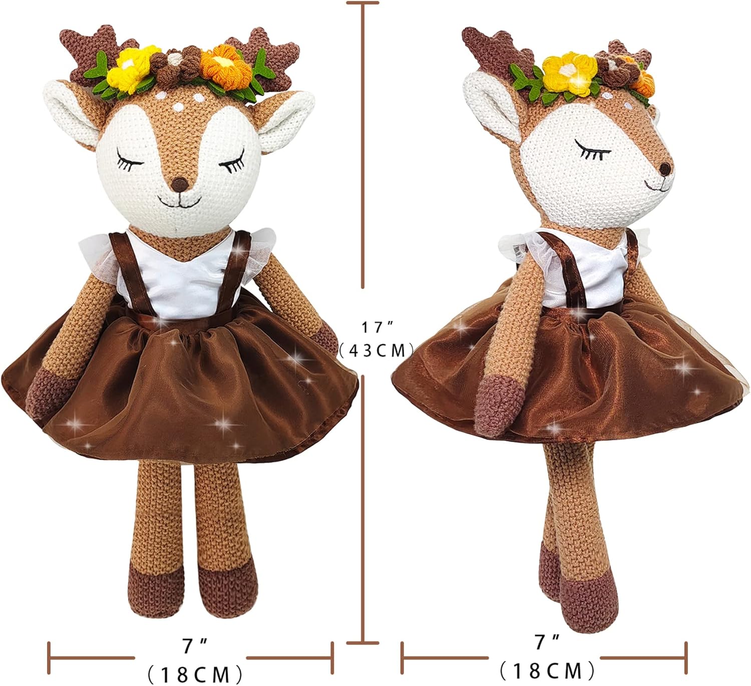 17 Deer Plush Toy Cute Reindeer Ballerina Doll for Kids