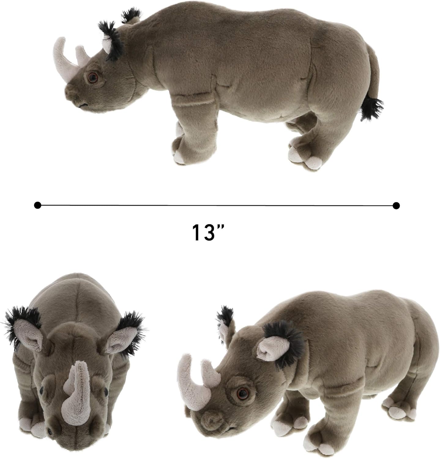 DolliBu Wild Stuffed Animal Soft Plush Rhino 14 Inch