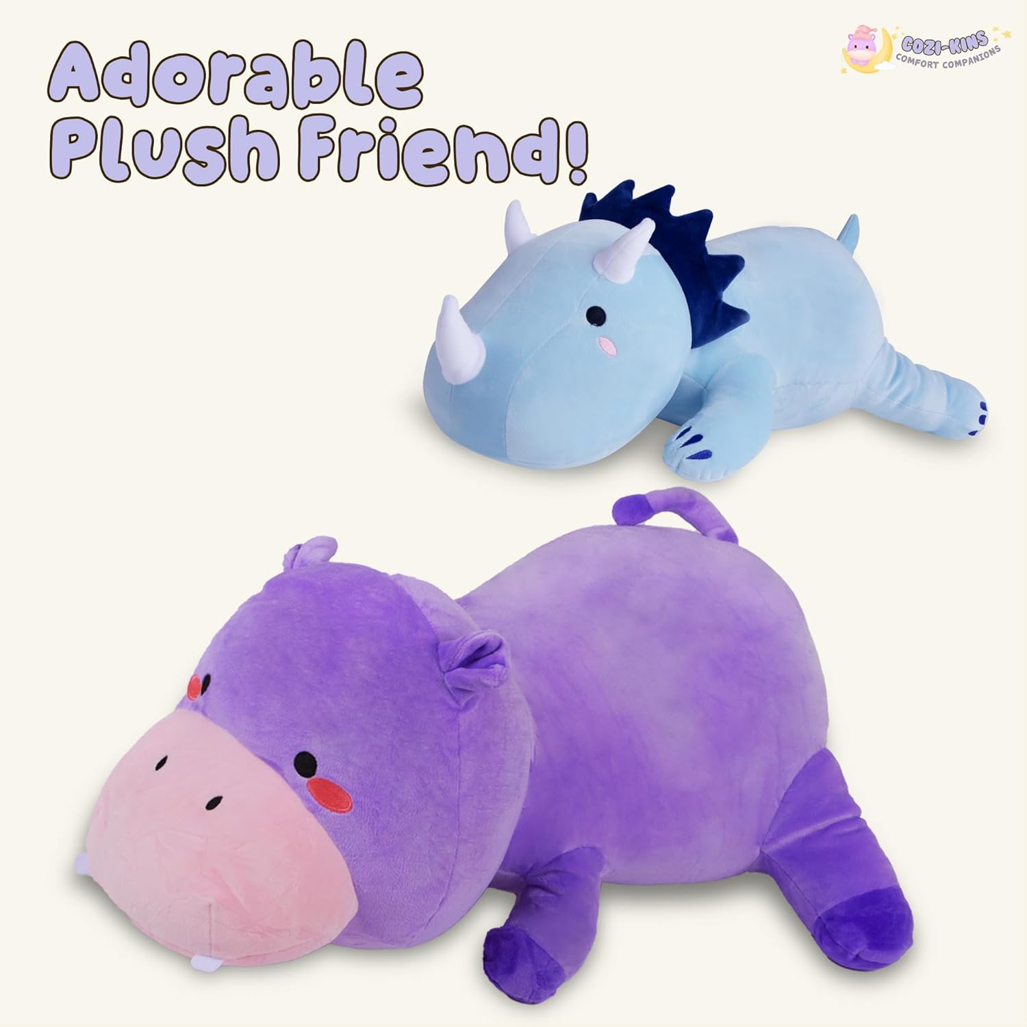 Cozi-Kins Weighted Purple Hippo Stuffed Animal - 35 Lbs