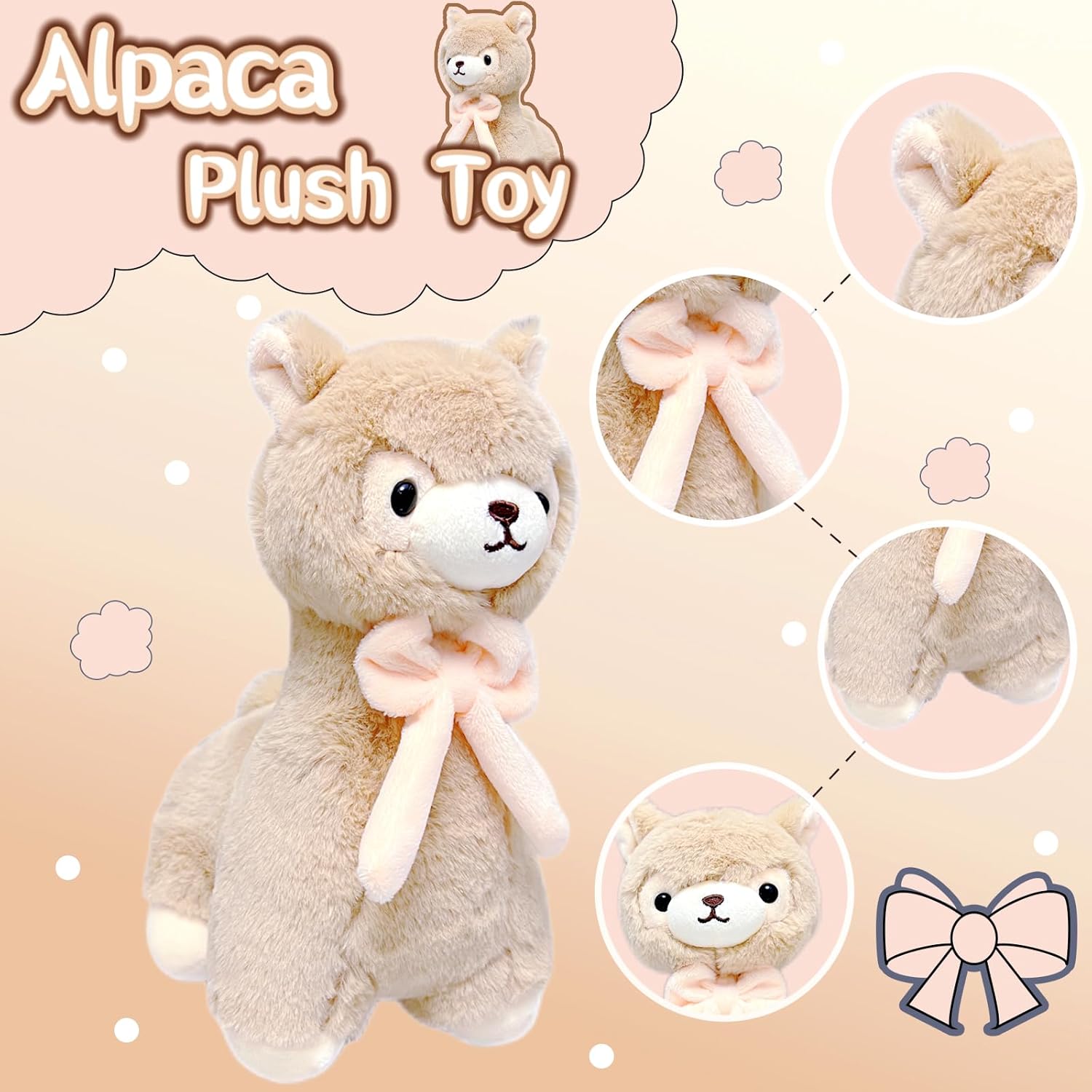 NuomiYue Brown Alpaca Plush Toy - Cute 11 Inch Llama Stuffed Animal