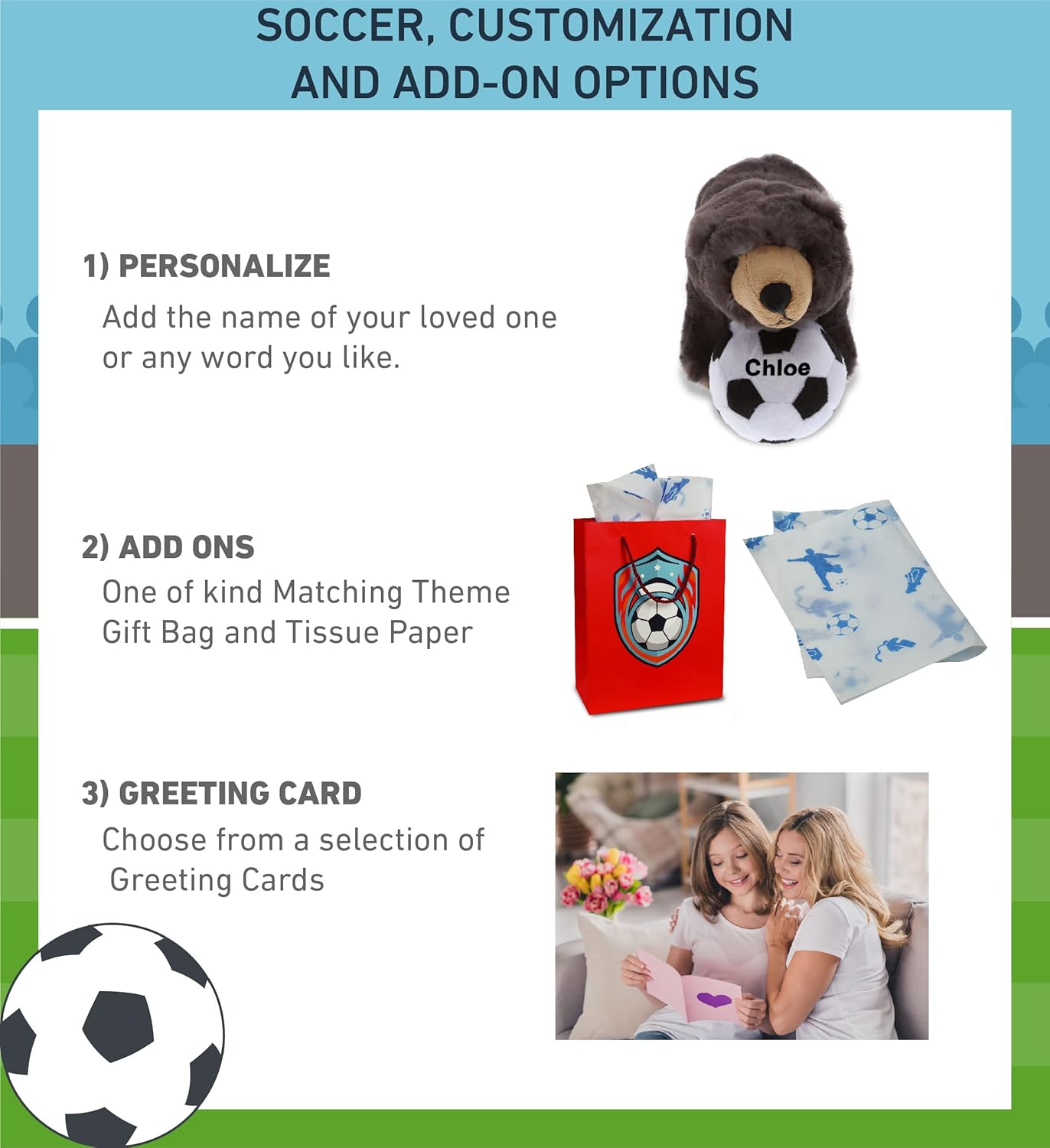 DolliBu Standing Wild Black Bear Plush with Soccer Ball - 11 Inch