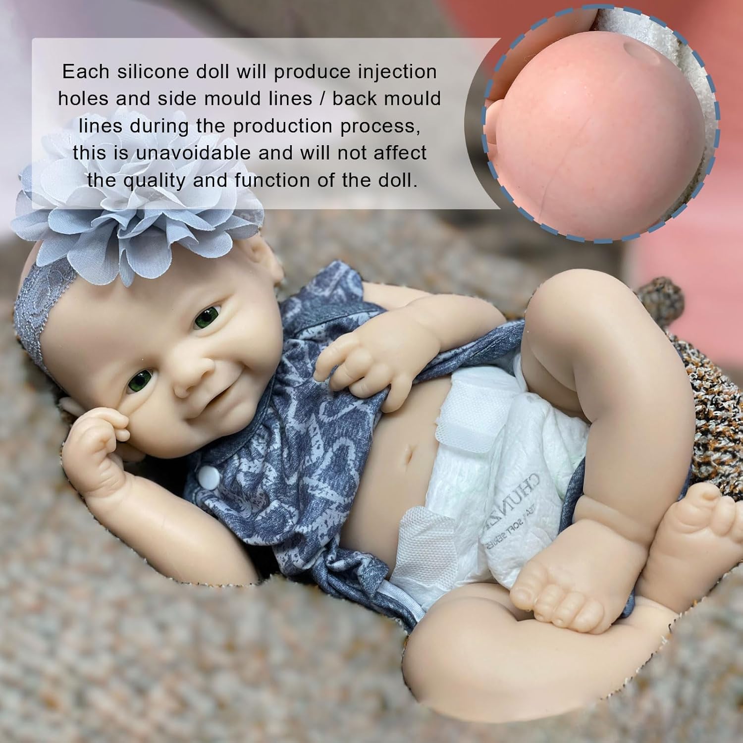 18 Inch Unpainted Reborn Silicone Baby Doll