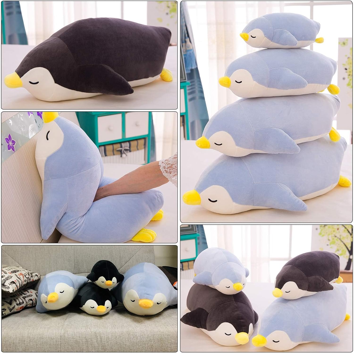DENTRUN Penguin Plush Stuffed Animals 2244 Inch Blue