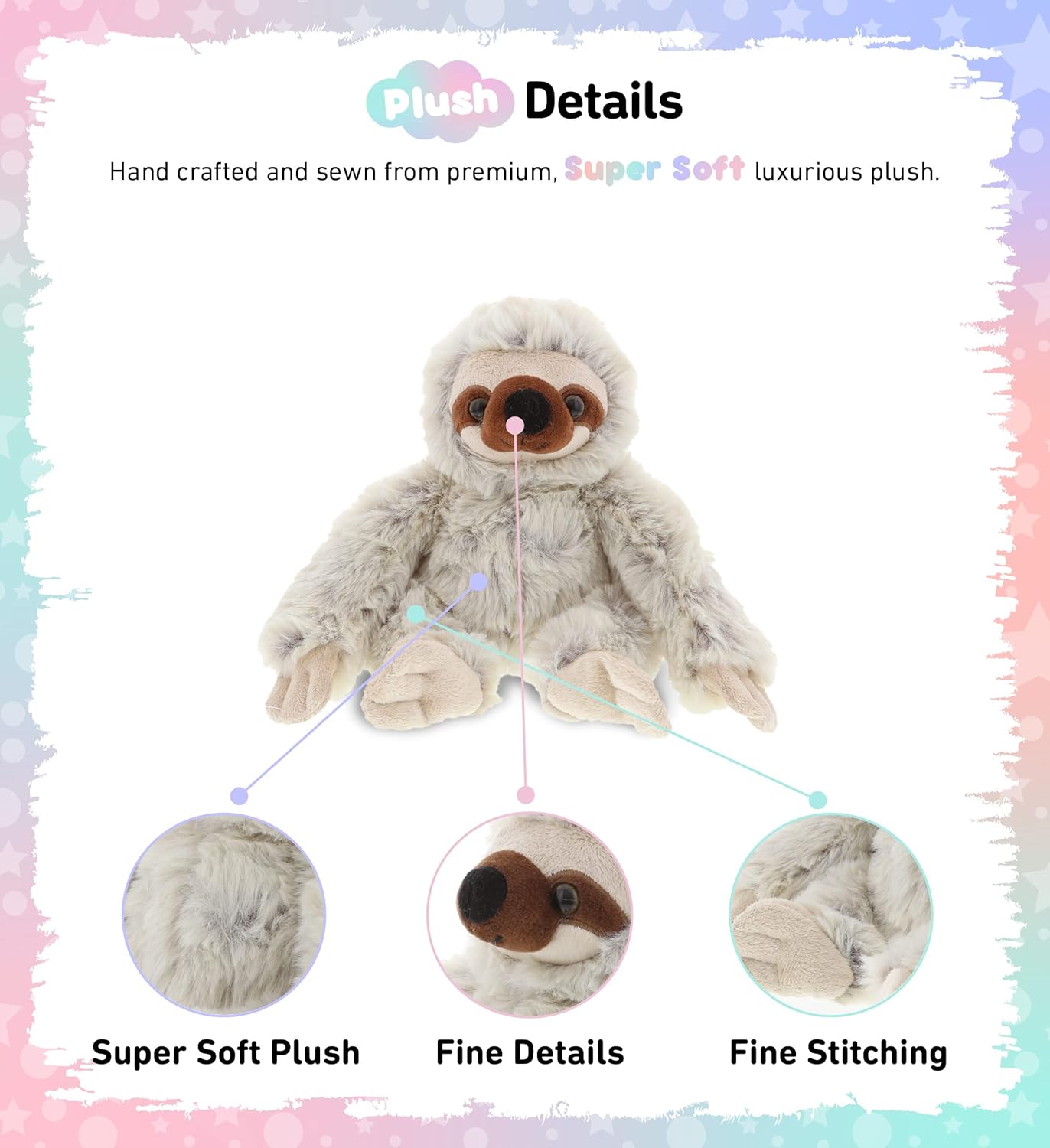 DolliBu Plush Sloth Toy - Soft Huggable 675 Inches