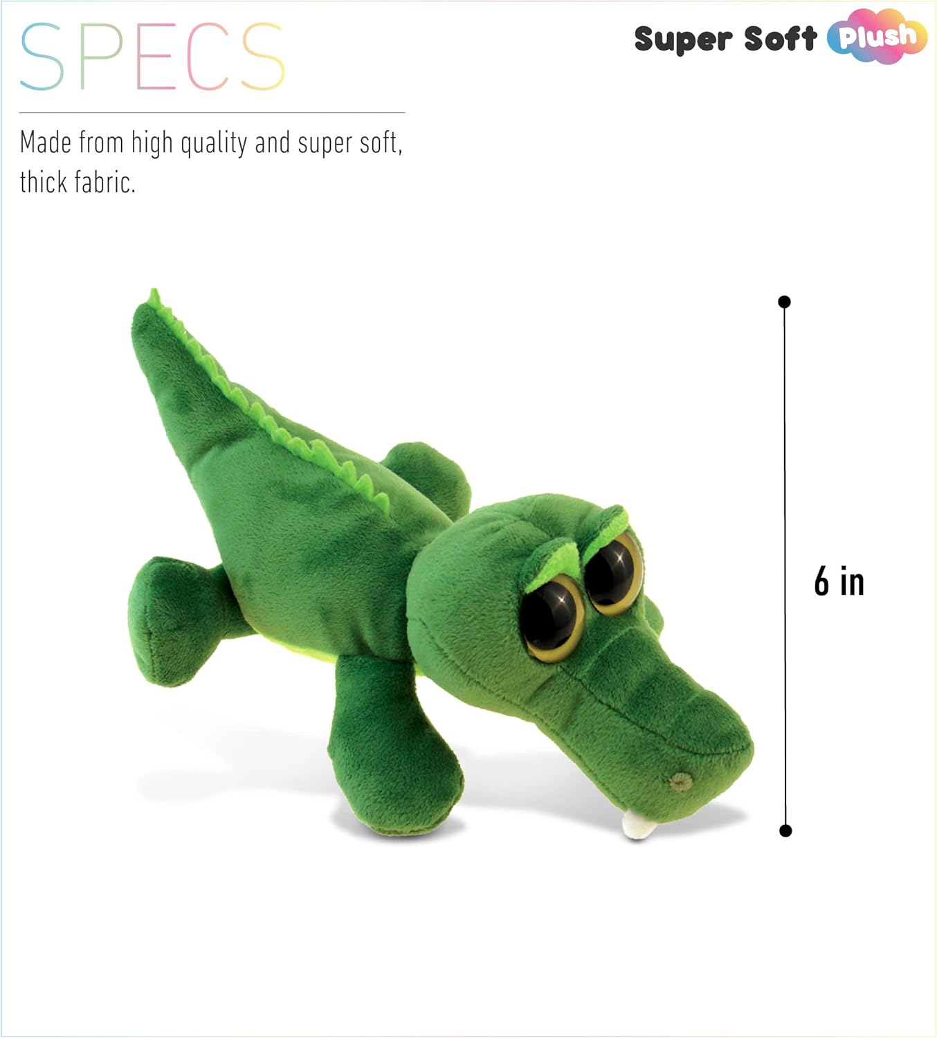 DolliBu Green Alligator Plush Stuffed Animal - 6 Inches 1