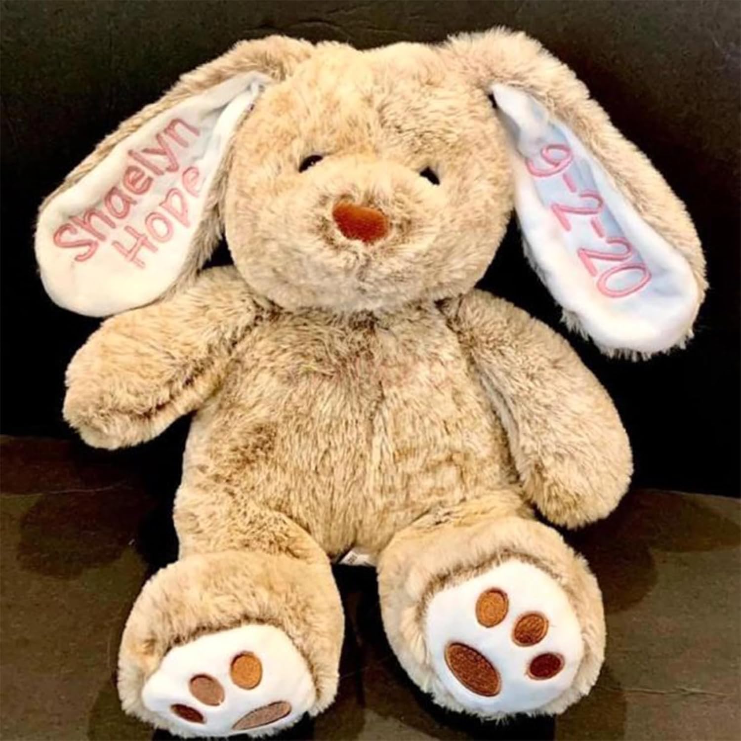 Personalized Plush Bunny Toy for Kids Embroidered Easter Gift Toddler Animal