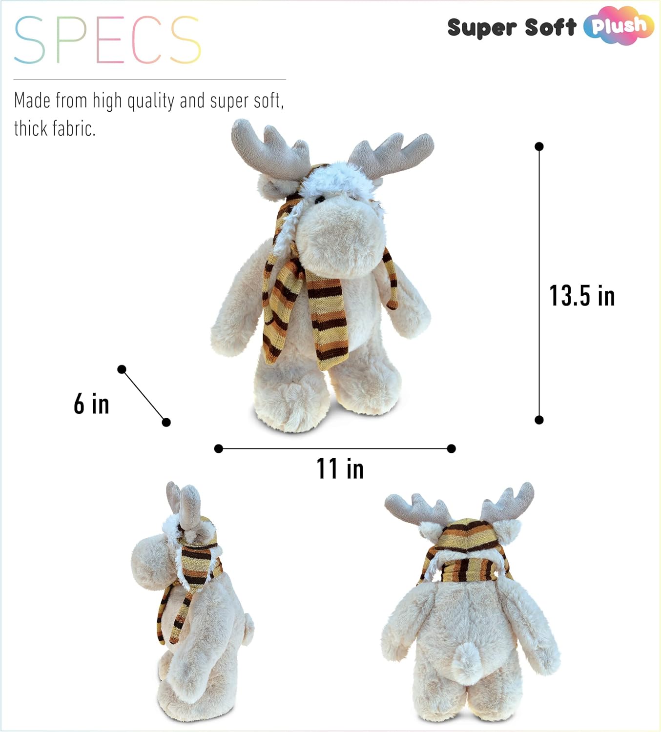 Puzzled DolliBu Standing Moose Plush Toy - 135 Inches