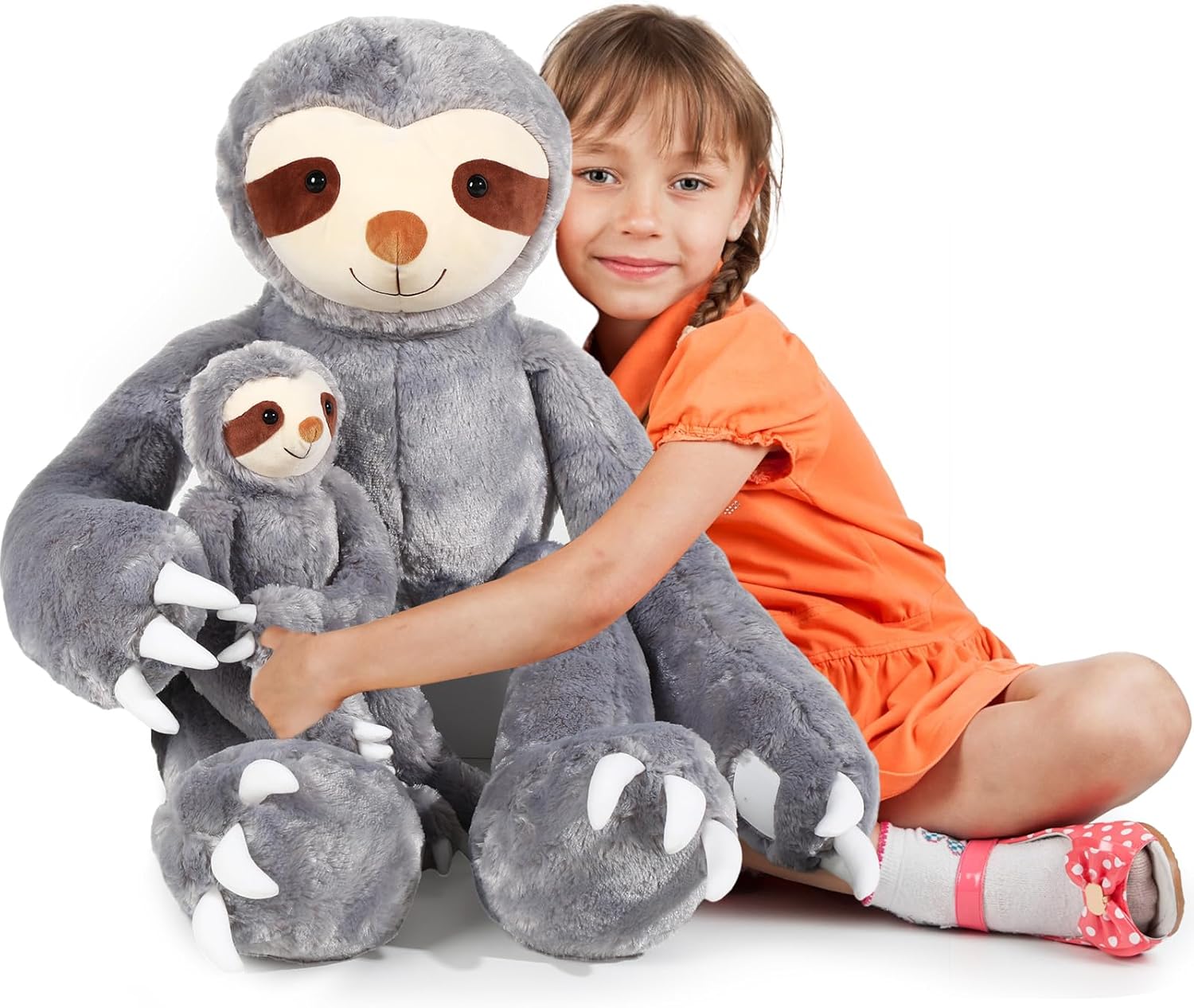 Libima 2 Pcs Large Sloth Plush Toy Set 40in and 18in