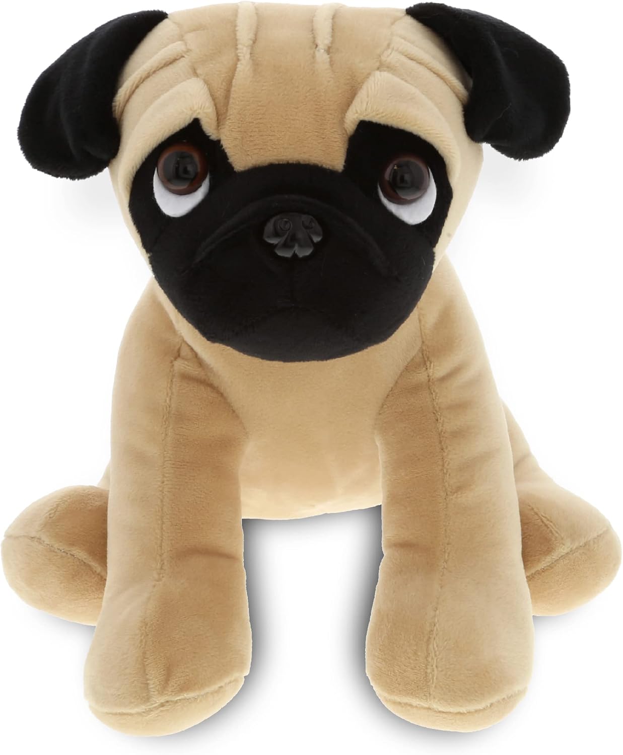 DolliBu 8 Inch Sitting Pug Plush Toy for Kids Adults