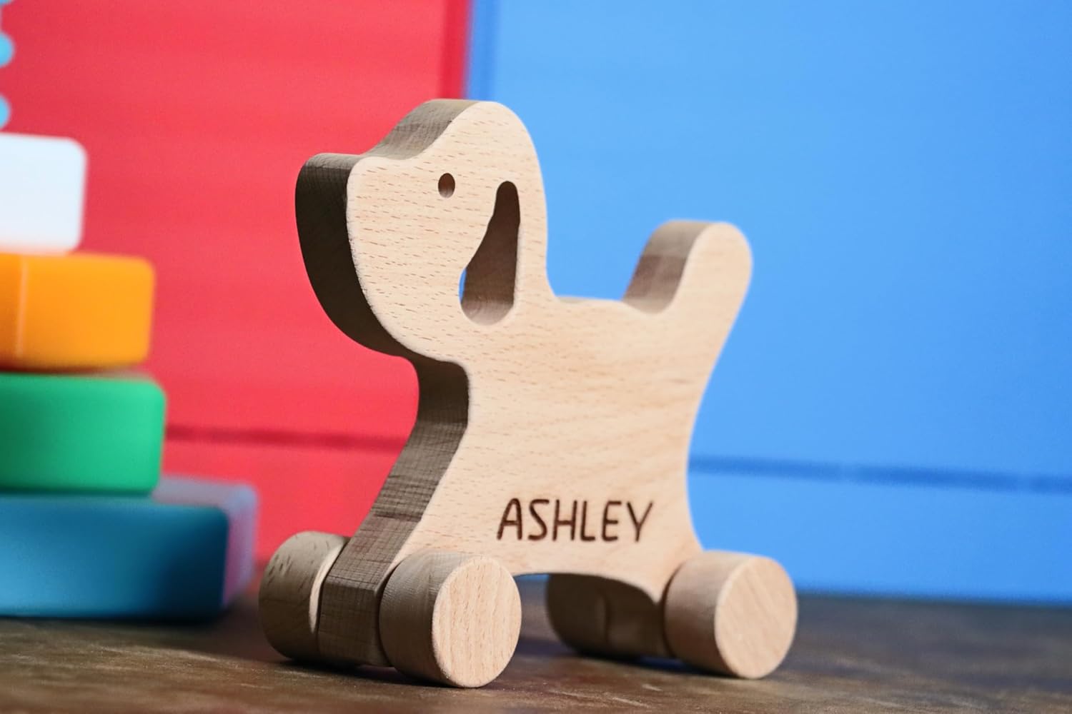 Handmade Wooden Rabbit Push Toy Personalized Gift
