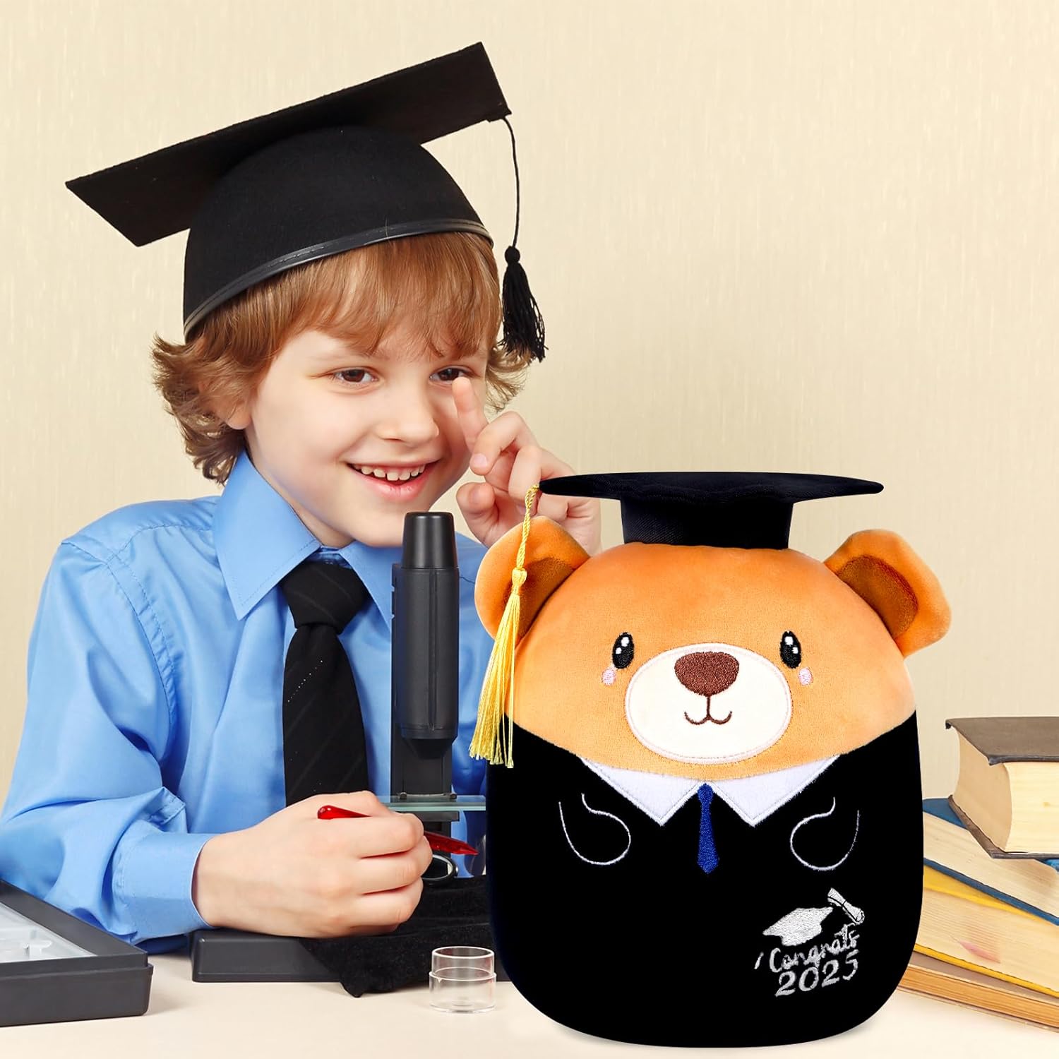 Graduation Bear Plush Pillow 8 Inch 2025 Class Gift