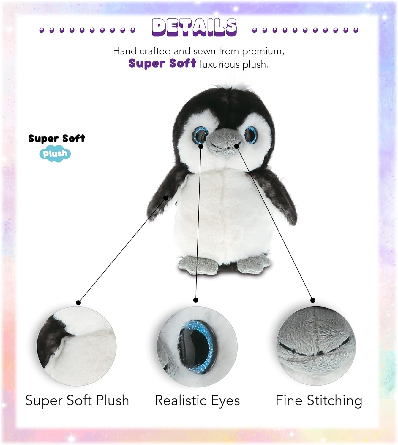 DolliBu Grey Penguin Plush - 9 Inches 1