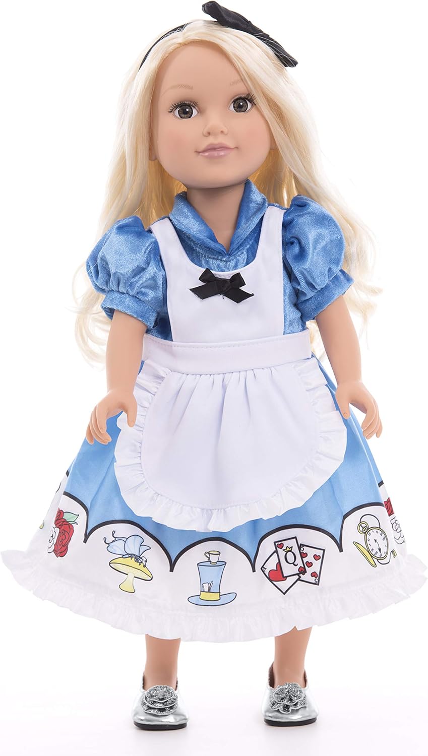 Little Adventures Alice Princess Dress With Headband - Machine Washable